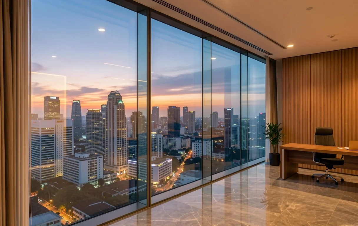 Jakarta urban landscape at dusk